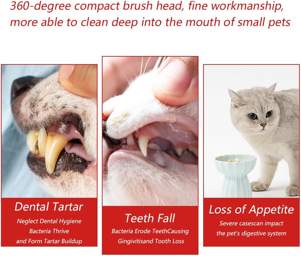 Soft silicone bristles of DQITJ pet toothbrush close up