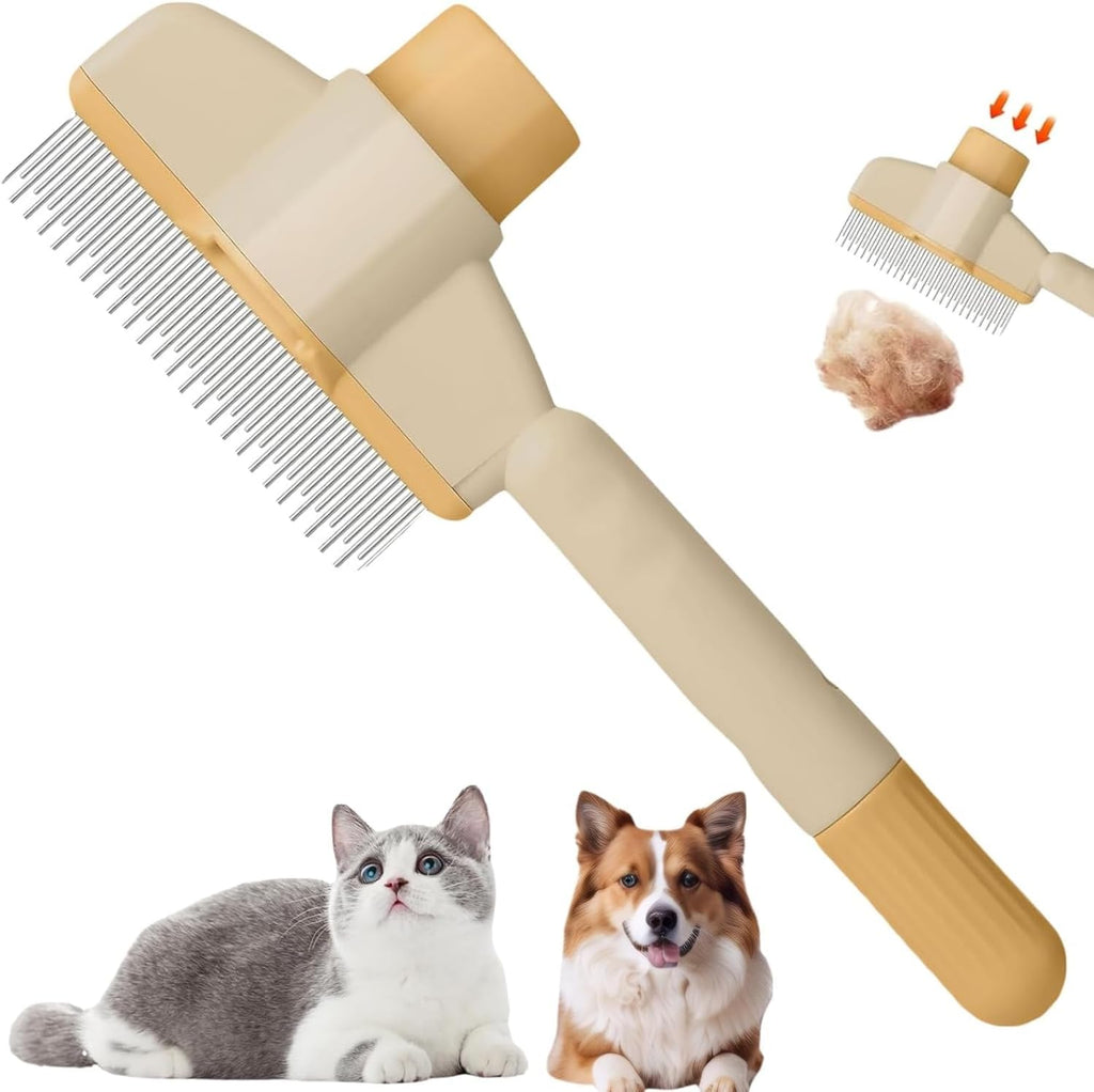 Kruggo self cleaning flea comb front view authentic pet grooming brush