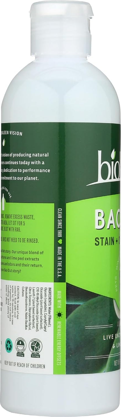Close-up of Biokleen natural cleaner highlighting the eco-friendly, biodegradable formulation safe for kids and pets.
