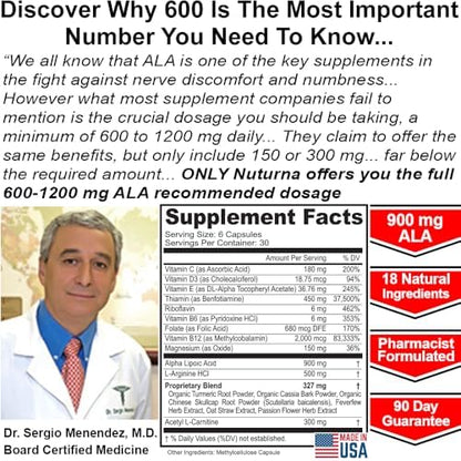 Side profile of Nuturna Neuropathy Support capsule bottle