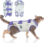 DENTRUN Cat Surgery Recovery Suit Female Male Soft Onesie, Kitten Surgical Collar Cone Alternative Shirt, Abdominal Wounds Anti-Licking Pajama for Small Pets Spay, Cat Body Suit Post Surgery - Image 10
