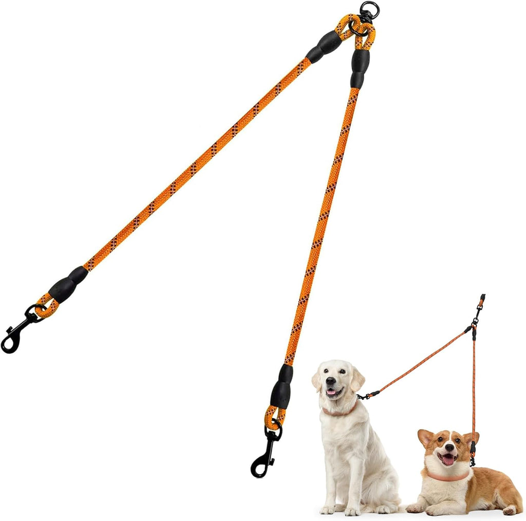 Taglory Double Dog Leash Coupler for Two Dogs, 1/3" Lightweight Dual Leash Extension for Small and Medium Dogs, No Tangle 360 degrees Swivel, Reflective Rope, 30 Inch, Black - Image 11