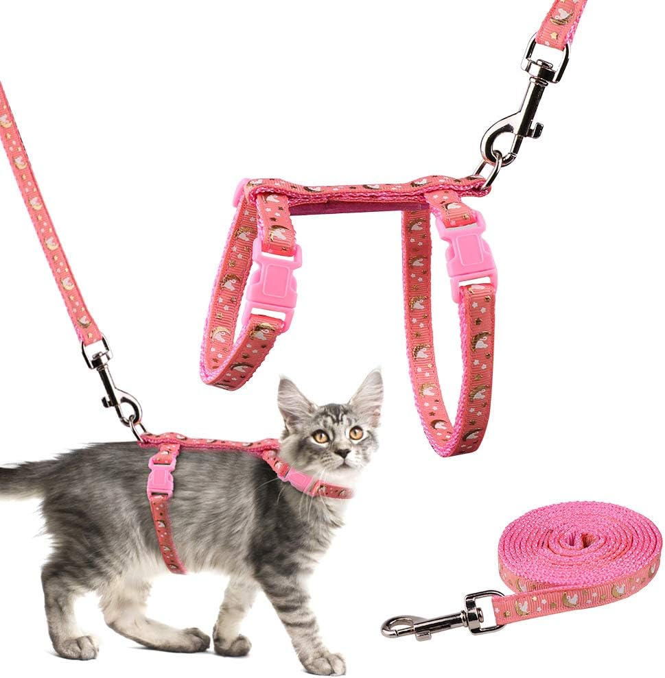 Angelpet purple luminous celestial pattern cat harness back view packaging