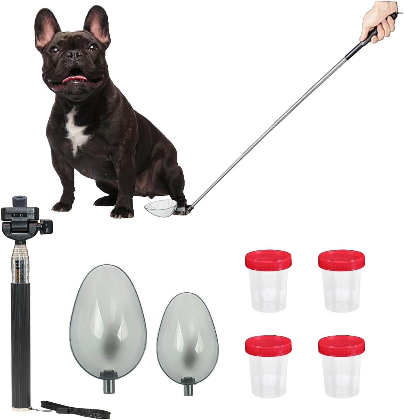 Complete iNenya animal urine testing device kit with secure container lids
