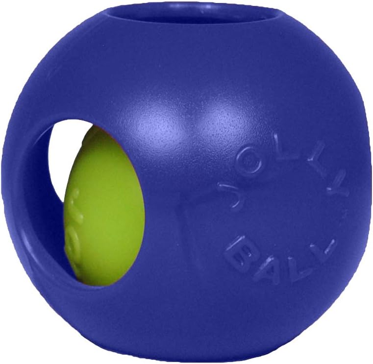 Bottom view of Jolly Pets Teaser Ball showing interior construction