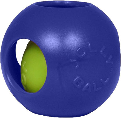 Bottom view of Jolly Pets Teaser Ball showing interior construction