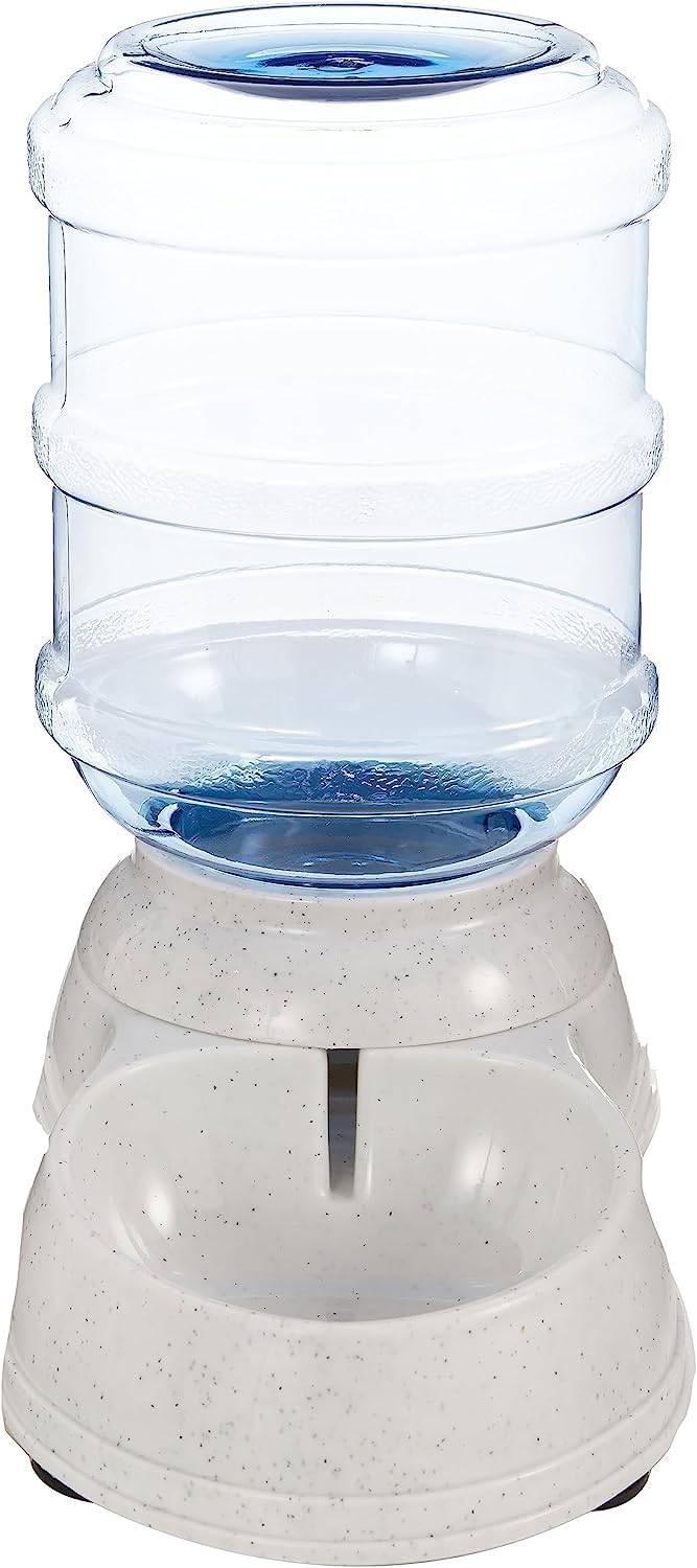 Transparent pet water dispenser reservoir showcasing three point eight litre capacity