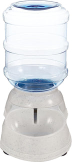 Transparent pet water dispenser reservoir showcasing three point eight litre capacity