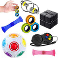 Jiangrui sensory fidget toys 7 pack set front view showcasing the complete stress relief bundle.