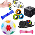 Jiangrui sensory fidget toys 7 pack set front view showcasing the complete stress relief bundle.