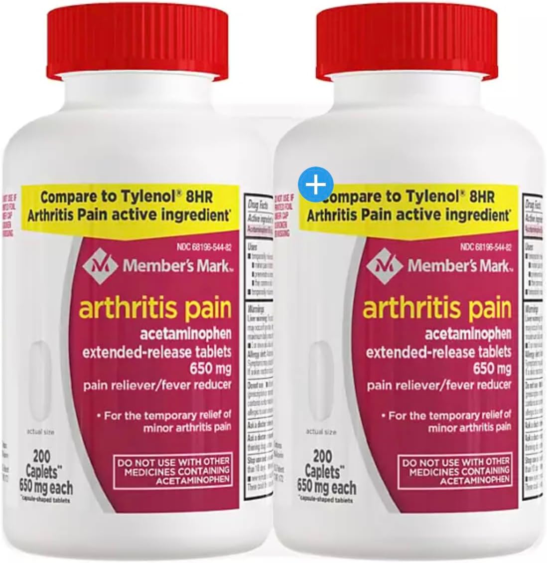 Compare to Tylenol Arthritis Pain Active Ingredient. - Member's Mark - Arthritis Pain Reliever, Extended Release, Acetaminophen 650 mg, 400 CapletsQ - Image 1
