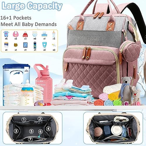 SHITIESHOU baby travel bag showing open main compartment and interior pockets