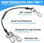 Heavy duty 4mm coated wire dog seat belt for car