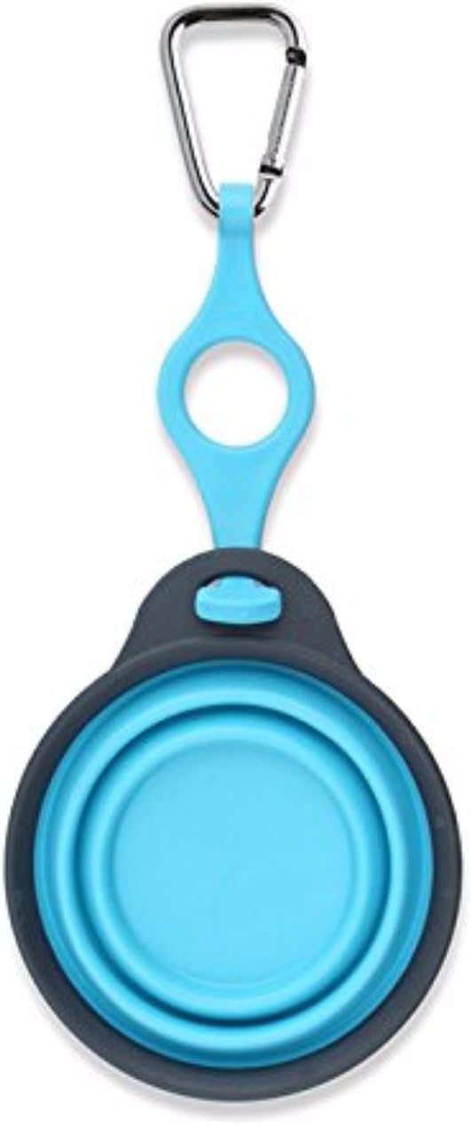 Side view of Dexas pets travel cup popped open for dog hydration