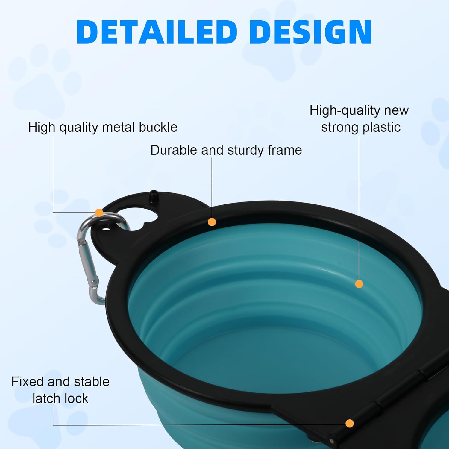 HDhqzm dark green dual pet bowl folded completely flat for storage.
