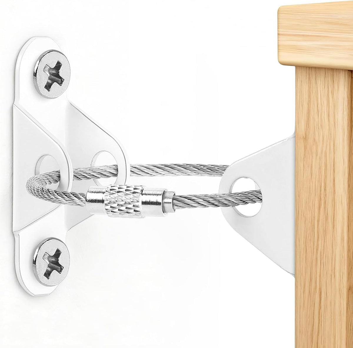 CICICO furniture anchors for baby proofing white 6 pack front view packaging