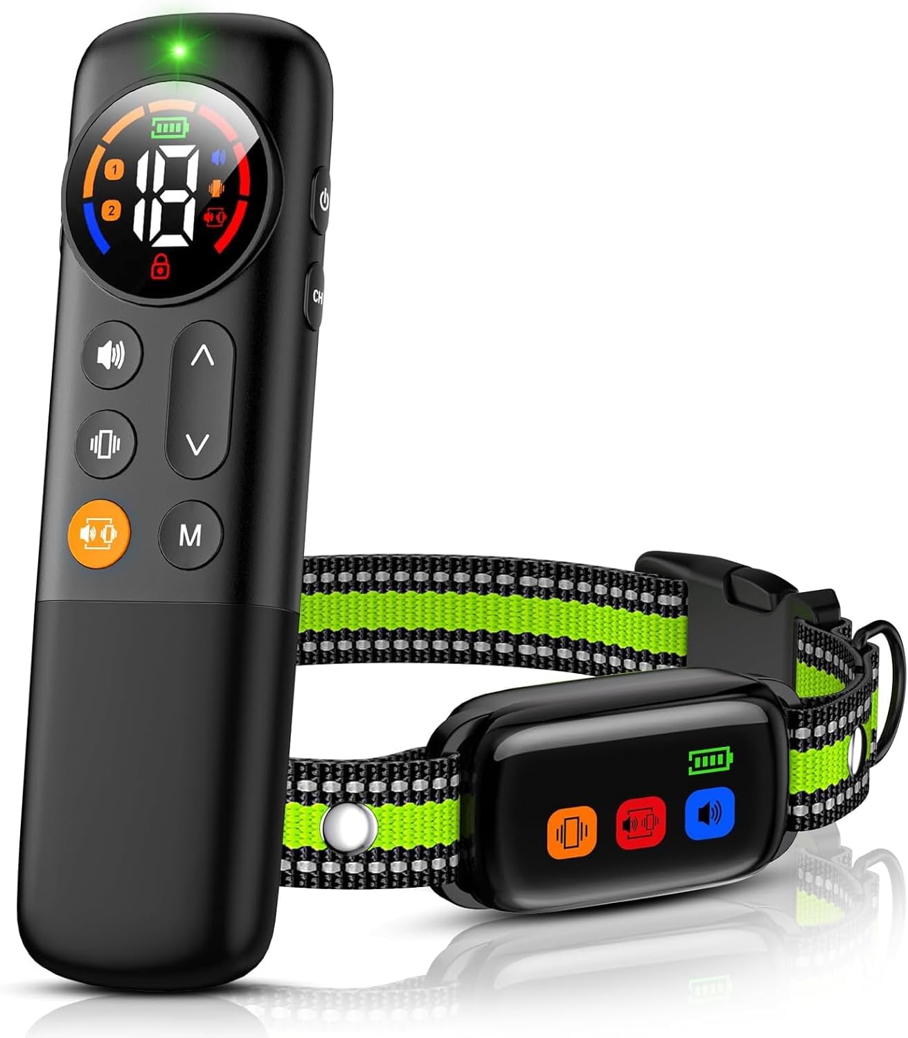 Emazol Lordsbaby Vibrating Dog Training Collar front view showing the remote control display screen.