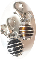 DogTrust crystal pet collar charms front view showing silver plated spiral cage with natural tiger eye healing stone