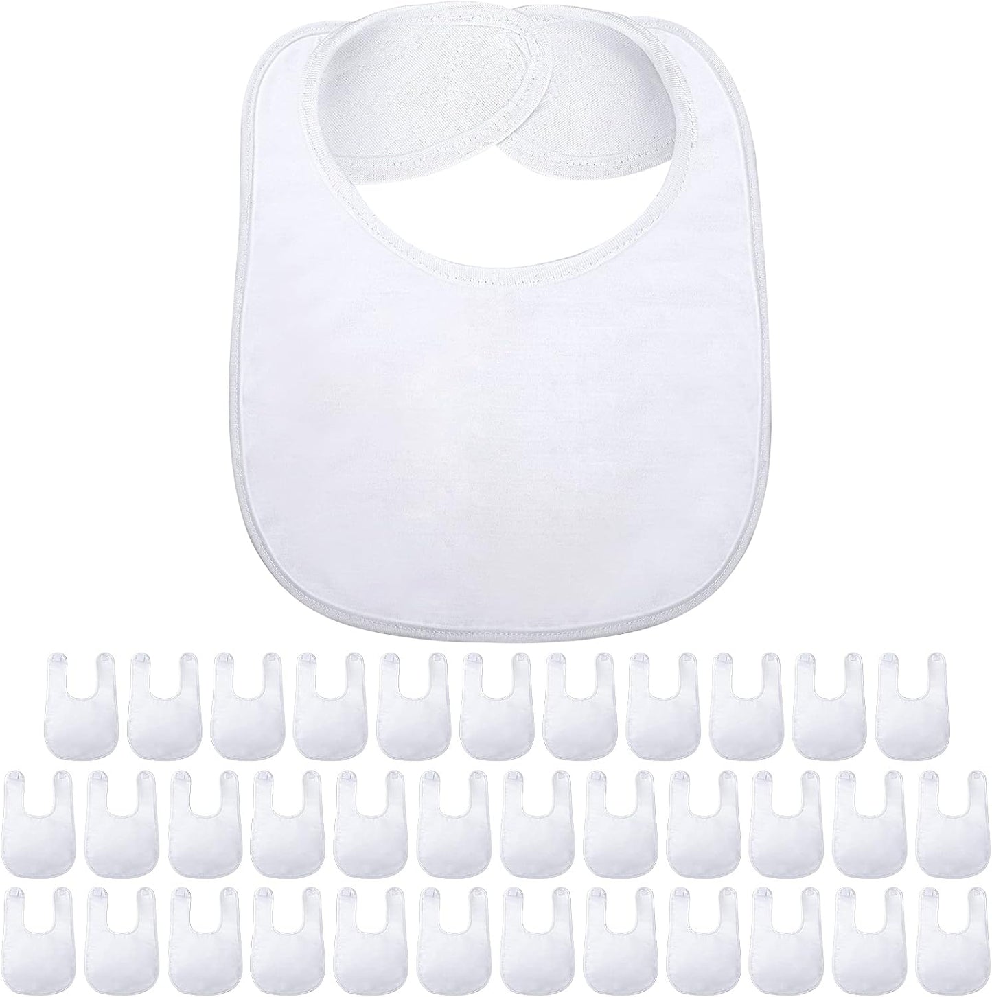 Geyoga 36 pieces sublimation blanks baby bibs front view