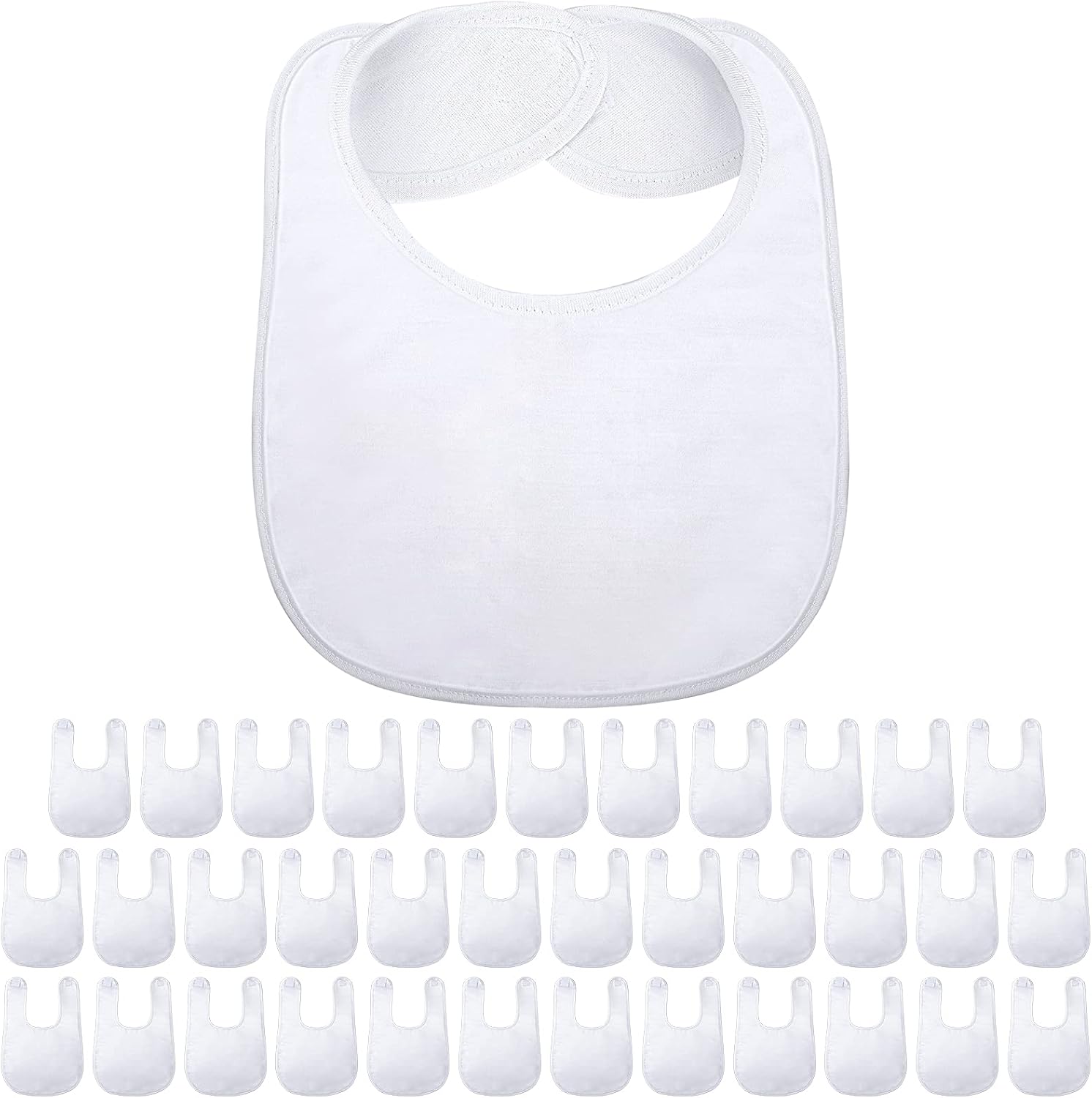 Geyoga 36 pieces sublimation blanks baby bibs front view