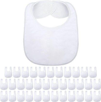 Geyoga 36 pieces sublimation blanks baby bibs front view