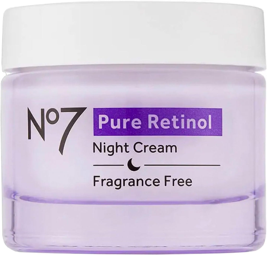 No7 Pure Retinol Night Cream front view product jar packaging