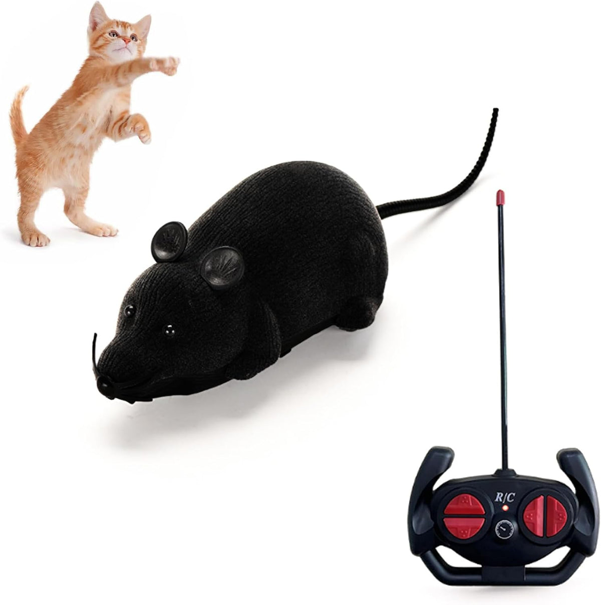 Pixibond novelty prank fake rat mouse toy close up shot of lifelike flocking fur material