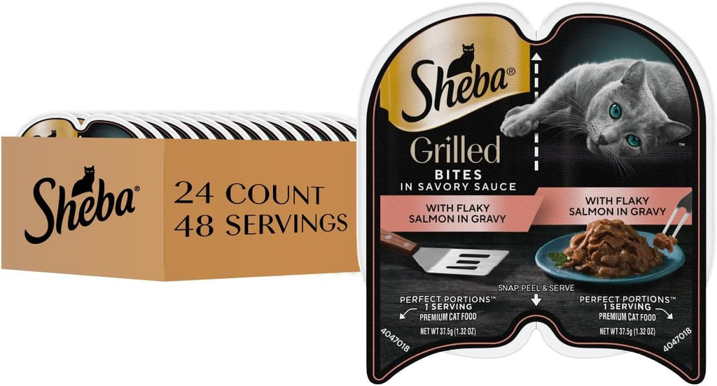 Sheba Perfect Portions Grilled in Savory Sauce Adult Wet Cat Food with Tender Tuna in Gravy, 2.64 oz. Twin-Pack Trays, 24 Count, 48 Servings - Image 7