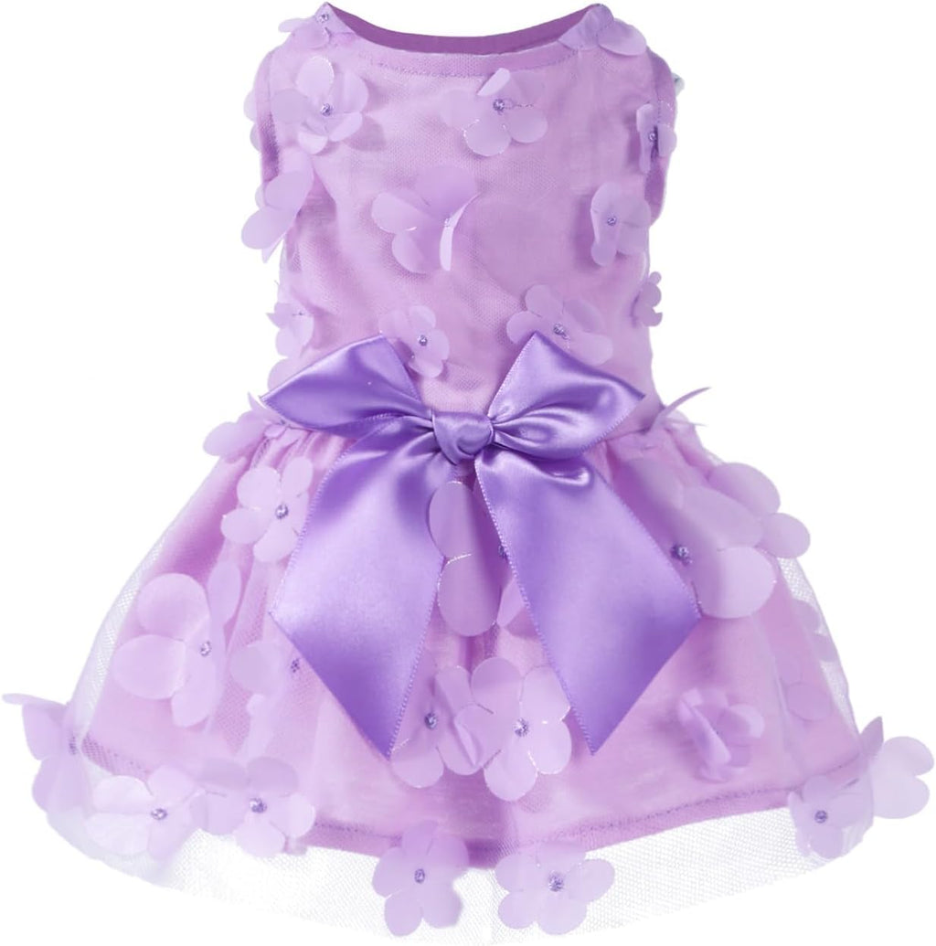 Laifug Dog Dress Puppy Print Princess Dog Dress Cute Party Wear (Pink, M) - Image 13