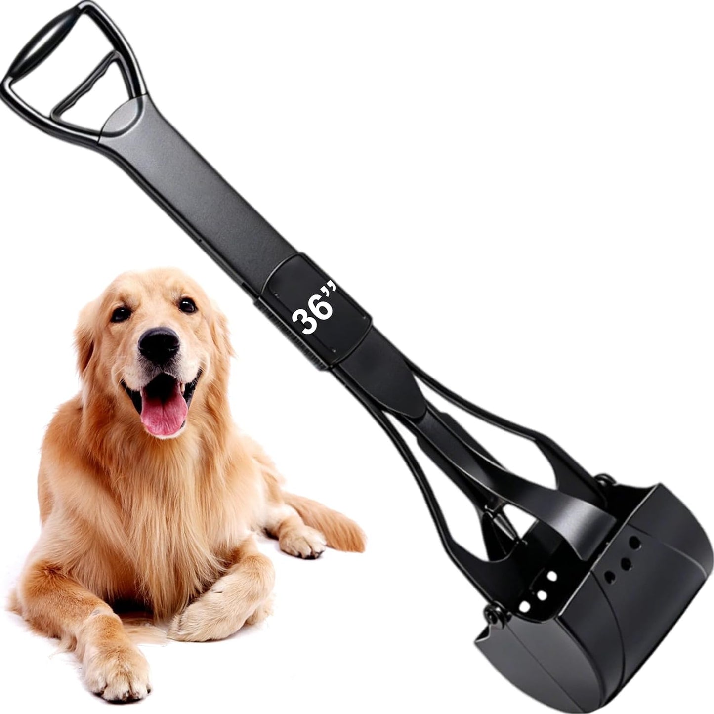 ienjoyed 36" Large Dog Pooper Scooper for Large Dogs Heavy Duty, Non-Breakable Dog Poop Scooper with Wide Handle for Grass, Gravel, Durable Dog Poop Pick Up Tool, Long Handled Poop Grabber (Green) - Image 11