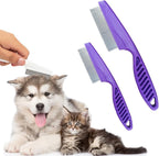 XieJy 2 Pack Professional Pet Grooming Comb Set front view