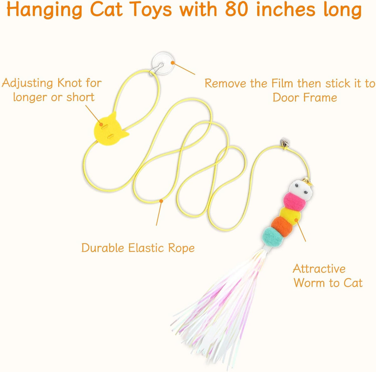 Handheld mode of the pet teaser stick showing the comfortable non slip handle grip