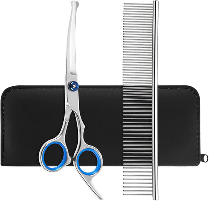 Maxshop professional 4CR stainless steel dog grooming scissors front view