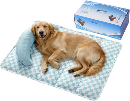 SOMAHE Cooling Mat for Dogs, Self Cooling Gel Pad with Removable Neck Support Pillow, Pet Cooling Mat for Large Dogs, Non-Toxic, All-Day Cooling, 35 x 24 Inches Grey - Image 11