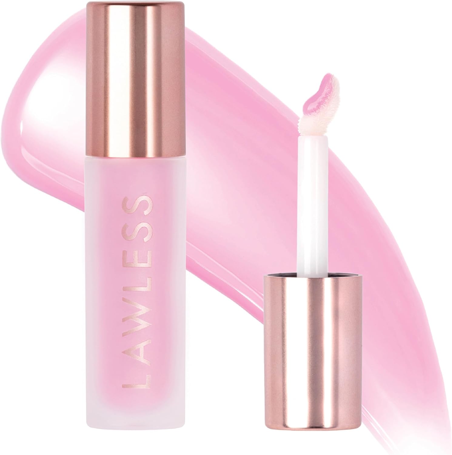 Lawless volumizing lip gloss in strawberry milkshake for fuller lips