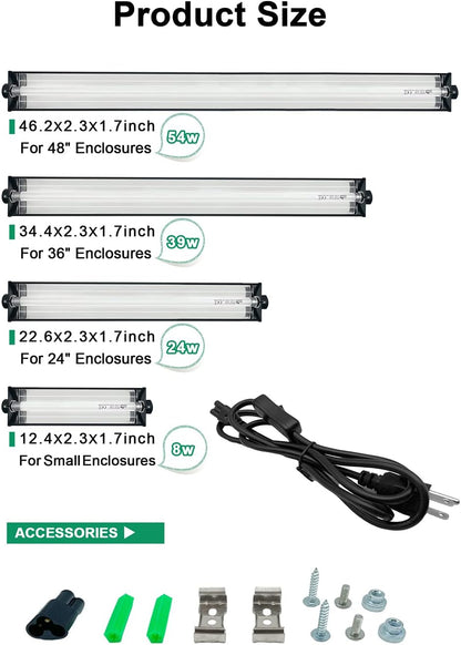 Packaging box of the authentic imported Ycxydr twenty four watt reptile light fixture.