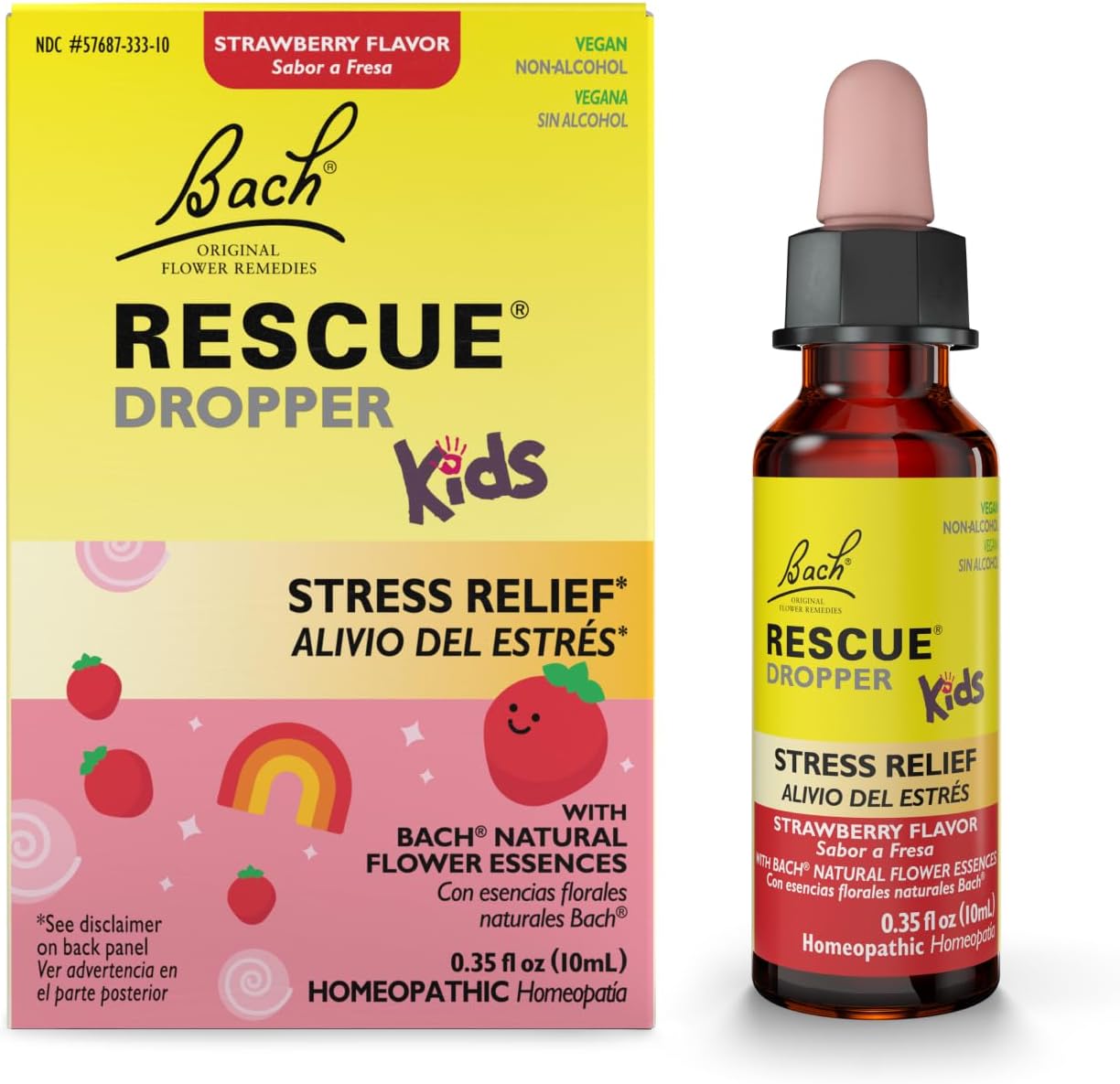 Bach RESCUE Kids Dropper 10ml front view for natural child stress relief.