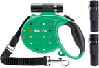 Happy and Polly retractable dog leash with flashlight front view