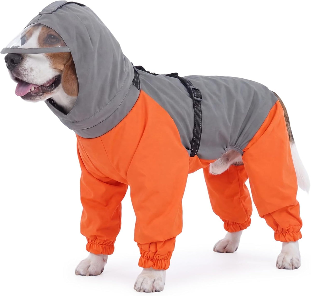 Nanaki Waterproof Dog Raincoat with Harness-Full Body Dog Raincoats Outdoor | For Rainy Days,Hiking Camping,Reflective Safety Strips,Full-Body Protection,Easy On/Off,Detachable&adjustable Hood,Breathable - Image 13