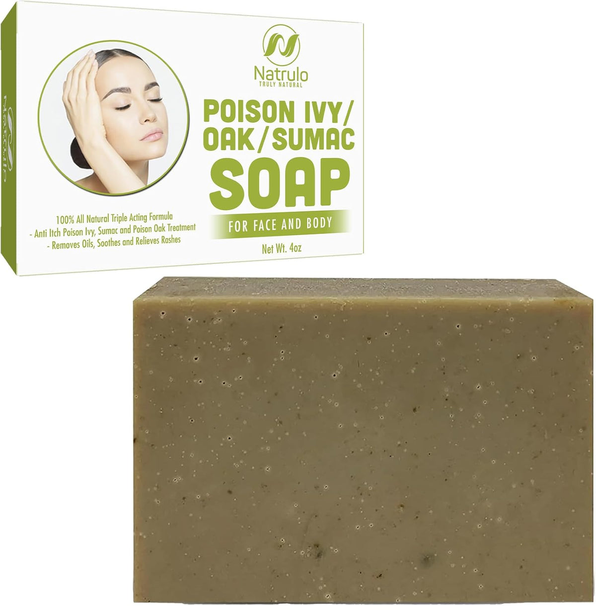 Natrulo poison ivy soap bar front view authentic natural rash treatment