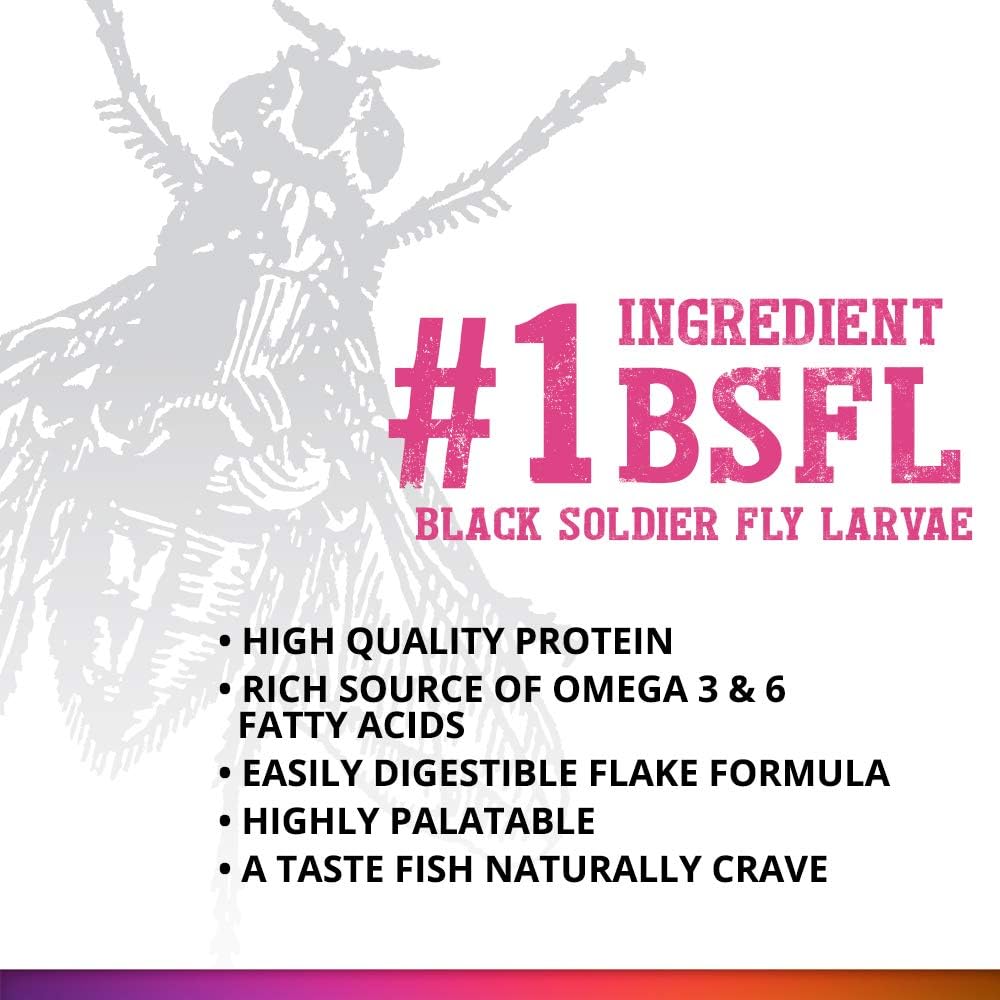 Fluval fish food container side profile showing ingredient details