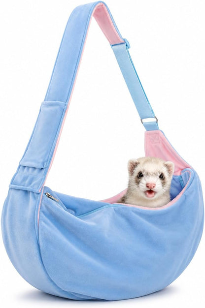 Meow&Woof Sugar Glider Bonding Pouch Small Pet Carrier Bag Sling with Strap Critter Cuddler for Gliders Ferret, Rat, Hedgehog, Hamster Outdoor-Blue - Image 12