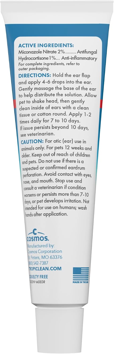 TropiClean HomeVet Medicated Ear Drops for Dogs, Vet Recommended Yeast & Fungal Treatment, Daily Dog Ear Cleaner, USA Made, 2 oz - Image 9