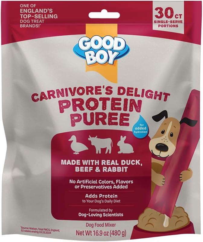 Good Boy Ocean Medley Protein Purees Dog Food Mixers for All Adult Dogs, 10 Count, Easy Single-Serve Triple Flavor Topper Treats with Salmon, Tuna and Krill - Image 14