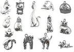 Back and side details of the zinc alloy cat charms