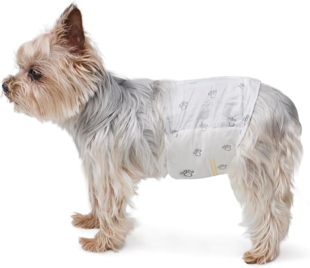 Amazon Basics Absorbent, Leakproof Male Dog Wrap Disposable Diapers with Wetness Indicator, Breathable, Small, White, 50-Pack - Image 10