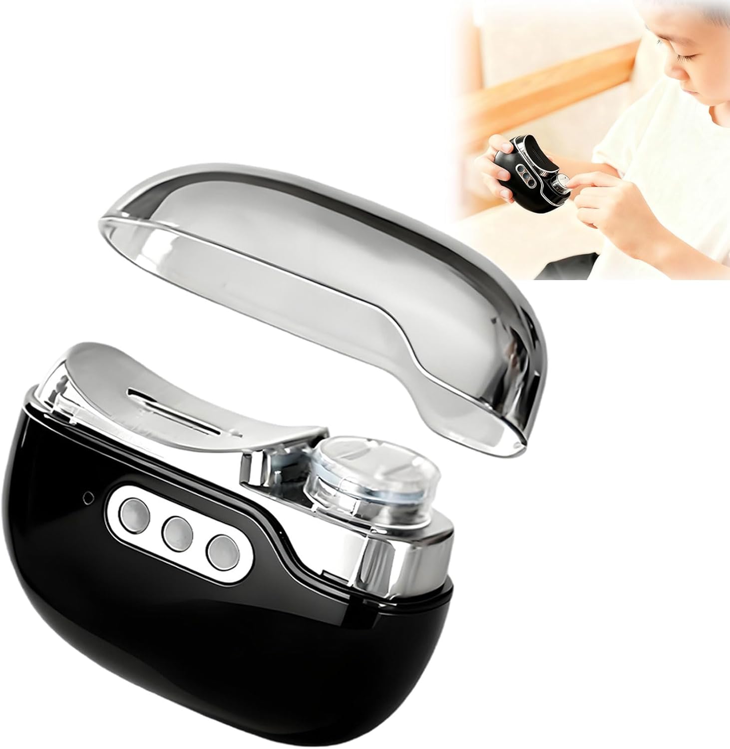 Koujut Multi Functional Electric Nail Trimmer front view in black