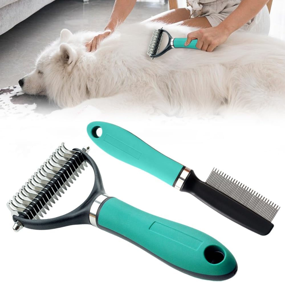 Double Sided Dematting Comb, 2026Undercoat Rake Deshedding Grooming Tool, Pet Hair Detangler Brush for Removing Tangles Knots and Loose Fur, Grooming Comb for Long Thick Coats (1, Orange) - Image 11