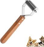 Professional double sided undercoat rake packaging display for pet owners.