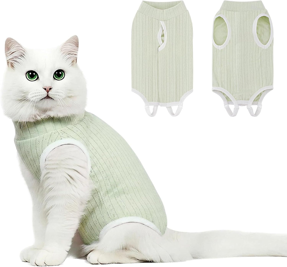 Coppthinktu Cat Recovery Suit for Female Cats After Spay, Breathable Cat Onesie Kitten Onesie Bodysuit, Cat Surgery Recovery Suit for Abdominal Wounds Anti Licking E-Collar Alternative - Image 9